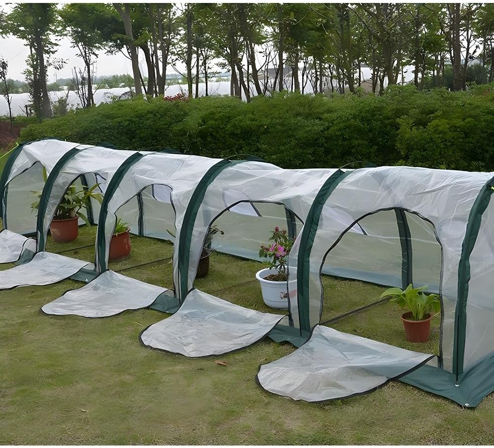 Zfmnoyev Folding Garden Greenhouses, Portable Pop up Greenhouse Tunnel, PE Plant Insulation Shed with Windows, for Outdoors/Courtyard/Balcony ﻿(500x100x100cm)