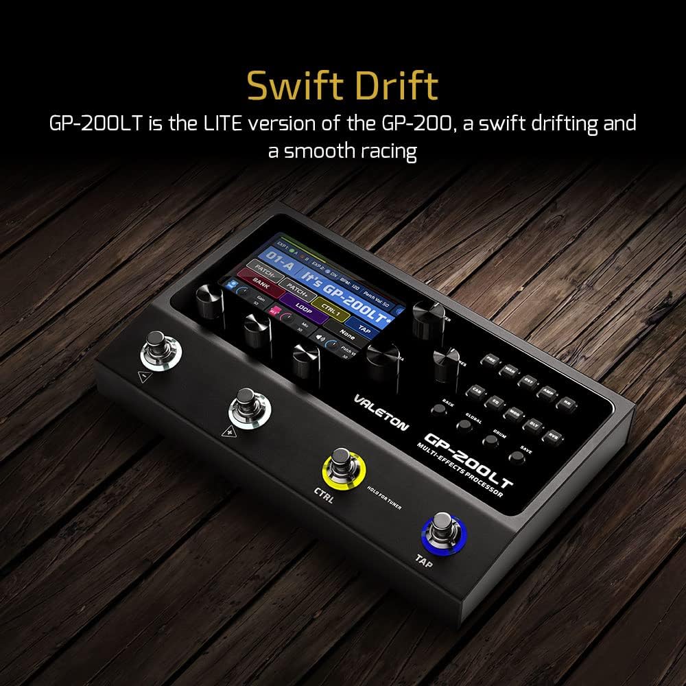 Valeton GP-200LT Multi Effects Pedal Multi Effects Processor Guitar Effects Pedal Bass Pedal Amp Modeling IR Cabinets Simulation Multi-Effects with FX Loop MIDI I/O Stereo OTG USB Audio Interface