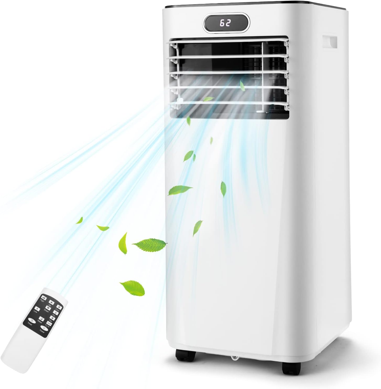 PETSITE Portable Air Conditioner, 3-in-1 AC Cooling Unit Dehumidifying, Fan & Air Cooler Function, Remote Control, Window Kit Included (8000BTU, White)