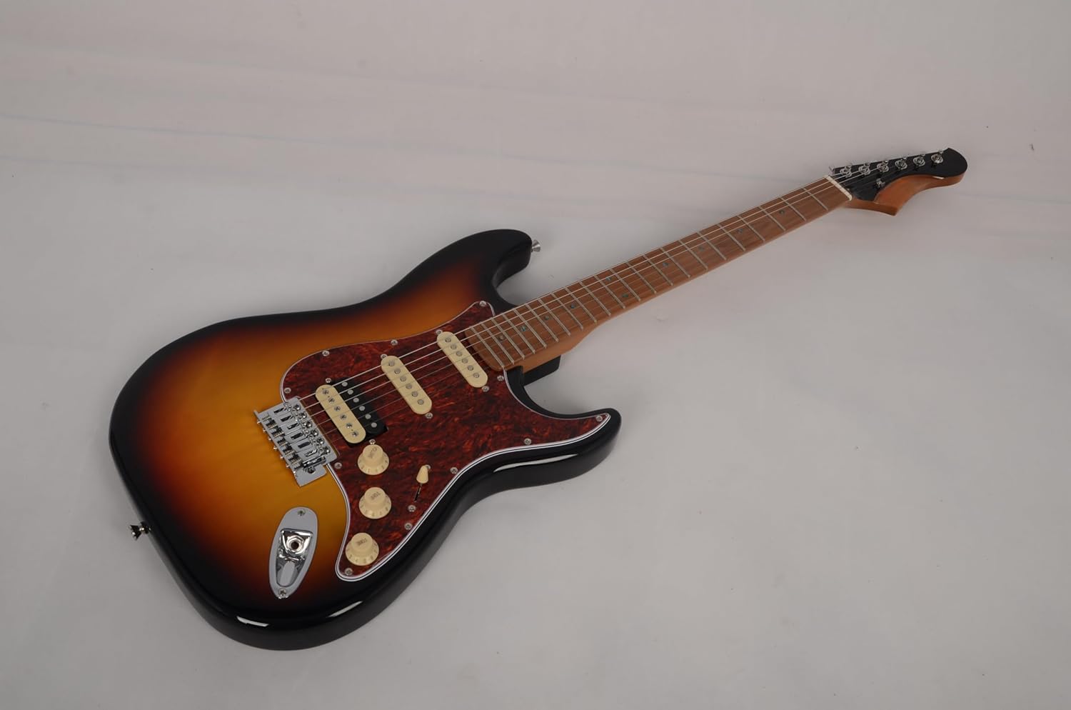 Electric Guitar by ST Series, Full Size Solid Body, Roasted Basswood Body, Roasted Maple Neck, Gig Bag Included