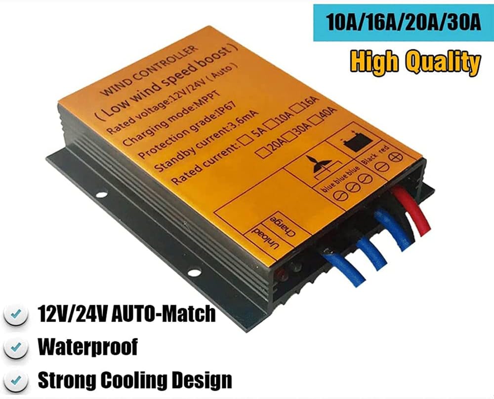 Wind Turbine Generator, 600W Wind Energy Power Generator, Vertical Axis Wind Turbine with Controller Low Noise