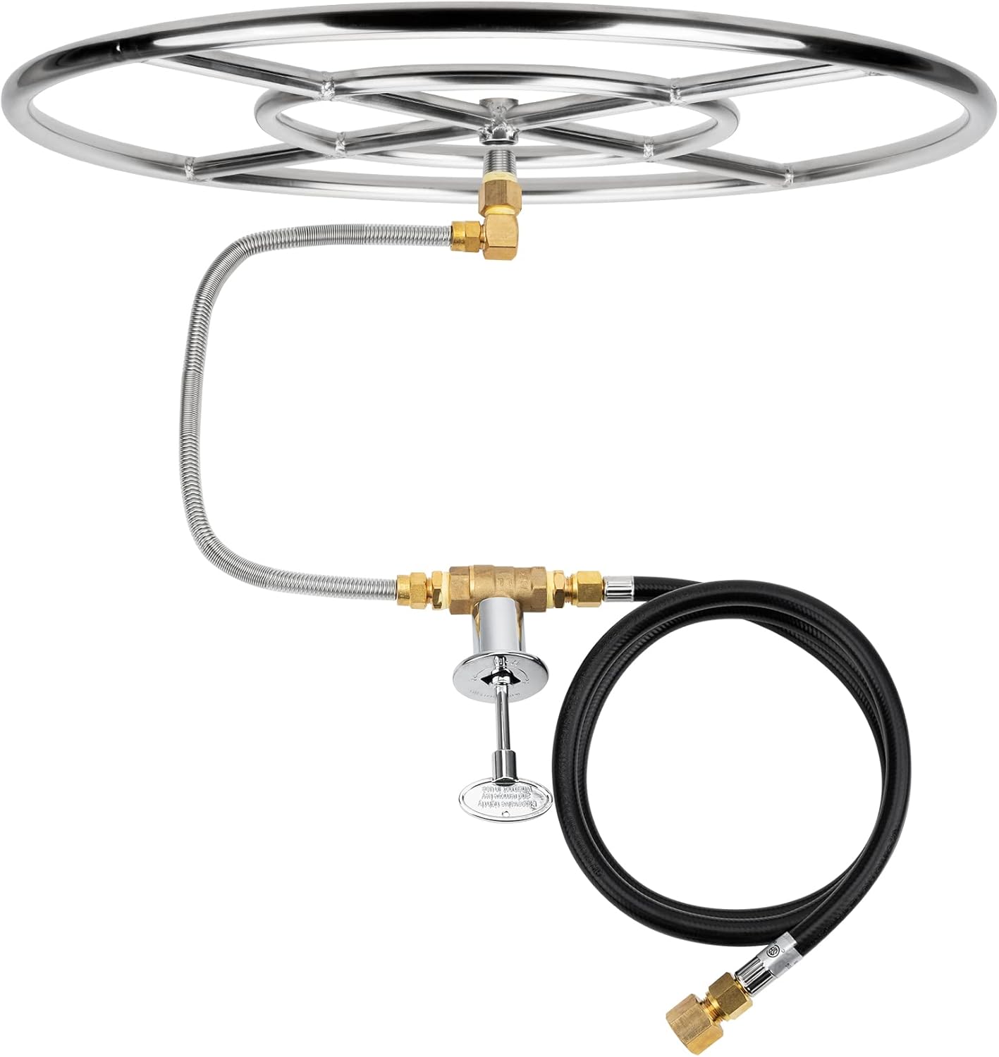 Stanbroil Natural Gas Fire Pit Stainless Steel Burner Ring Installation Kit, 24-inch