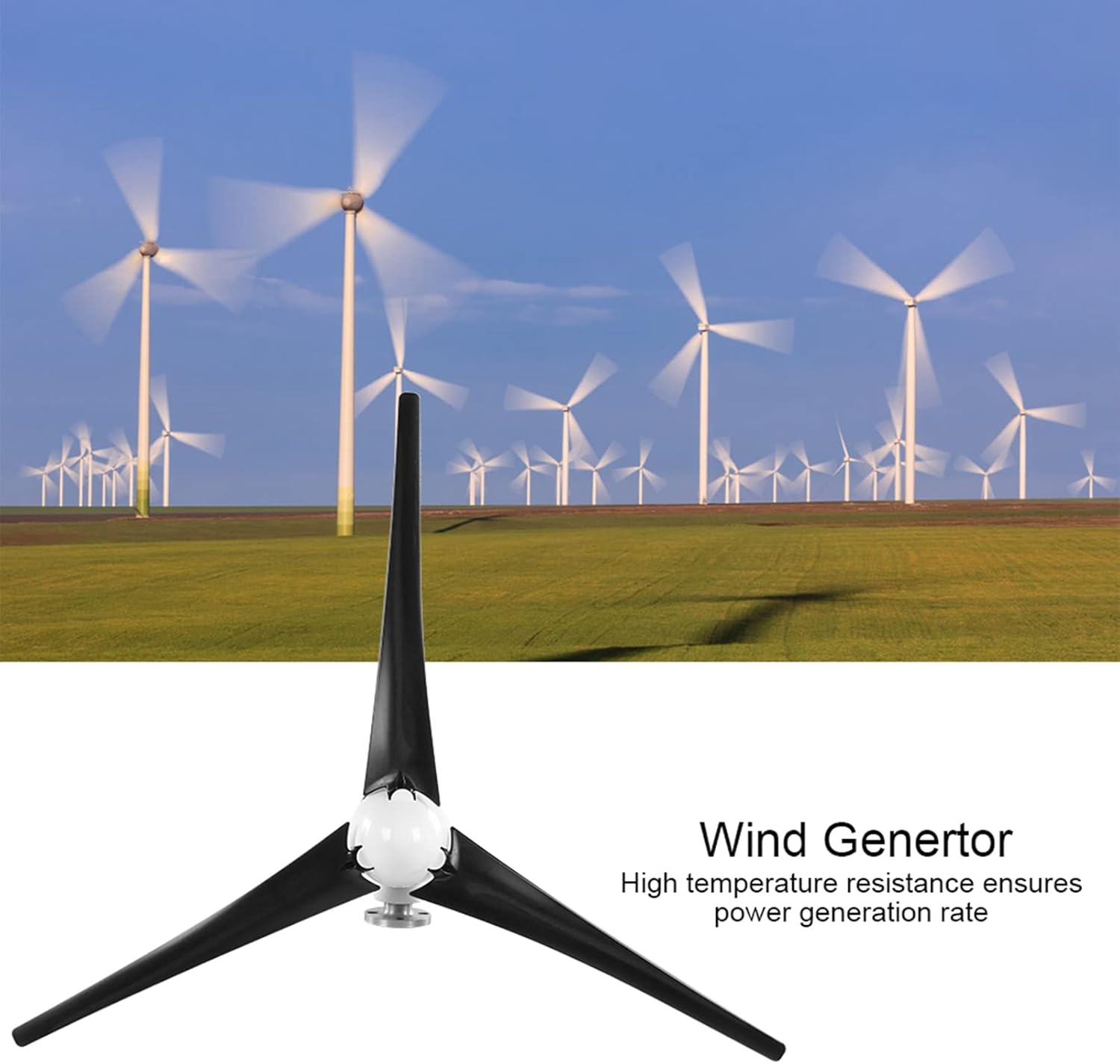 100W Wind Turbines Generator Kit Efficient Aerogenerator Controller Accessory Boats Cabins Terraces Mobile Home (24V)