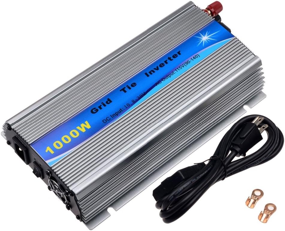 Y&H 1000W Grid Tie Inverter Stackable MPPT Pure Sine Wave DC15-28V Solar Input AC90-140V Output for 12V Solar Panel