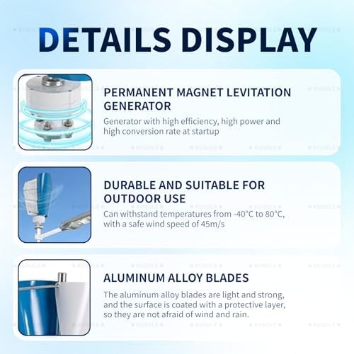 Vertical Wind Turbine Generator, Magnetic Levitation Small Windmill with Controller, Ideal for Street Light Power Supply, 24V Renewable Energy Solution