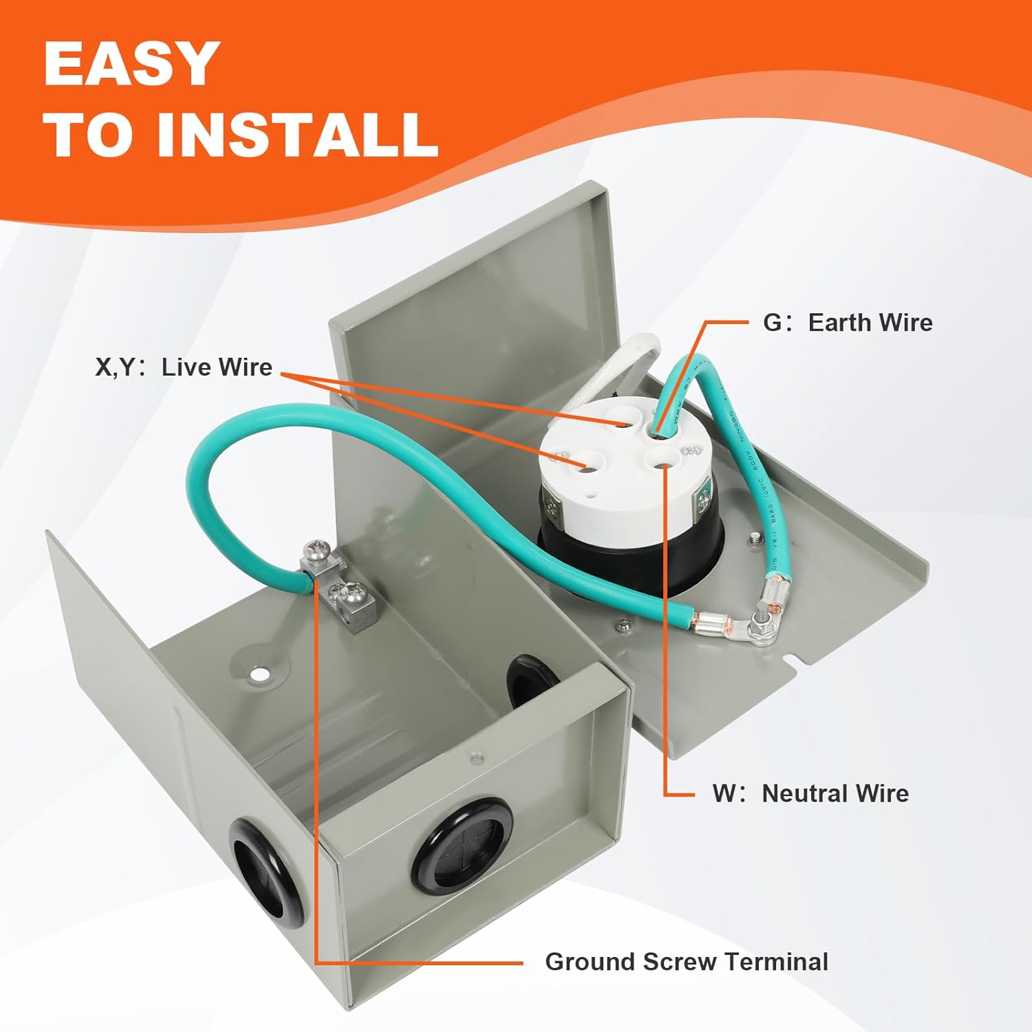50AMP Generator Cord and Power Inlet Box, NEMA SS2-50P Pre-Drilled Generator Power Inlet Box with LED Power Indicator, 25 FT 14-50P to SS2-50R Extension Cord with Twist Lock Connector, ETL Listed