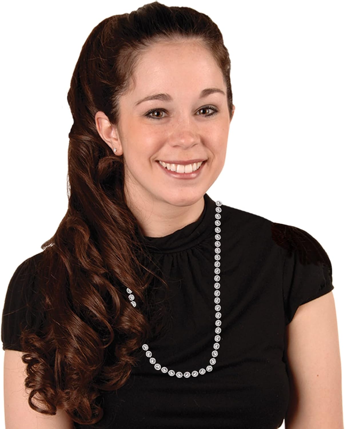 Beistle Bulk 720-Pack Small Round Party Beads, 7mm by 33-Inch, Silver