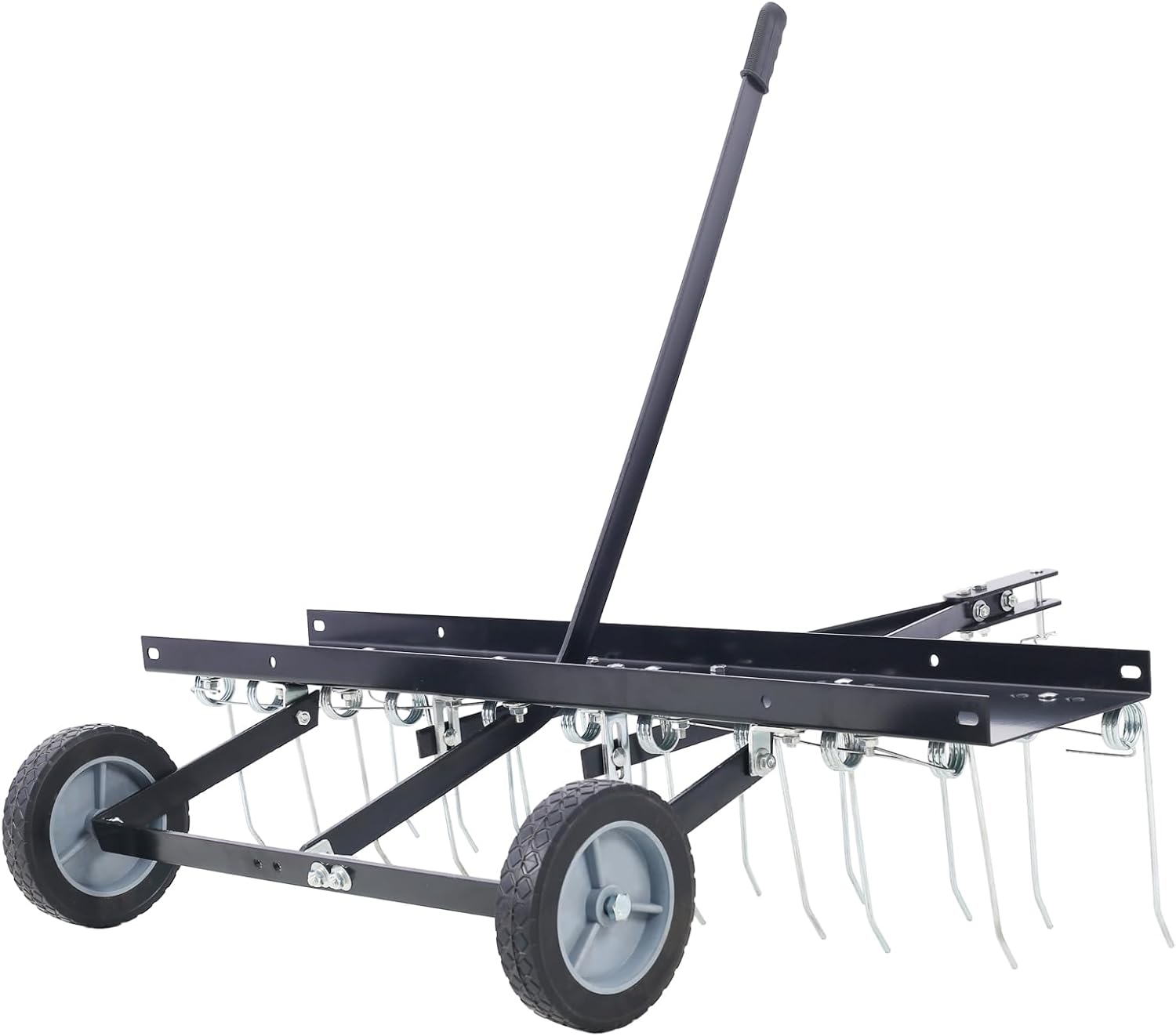 40 inch Tow Behind Dethatcher with 20 Spring Steel Tines,Lawn Sweeper Garden Grass Tractor Rake Removes Thatch from Large Lawns, Riding Lawn Mower Attachments for Outdoor Yard Tools Lawn Care