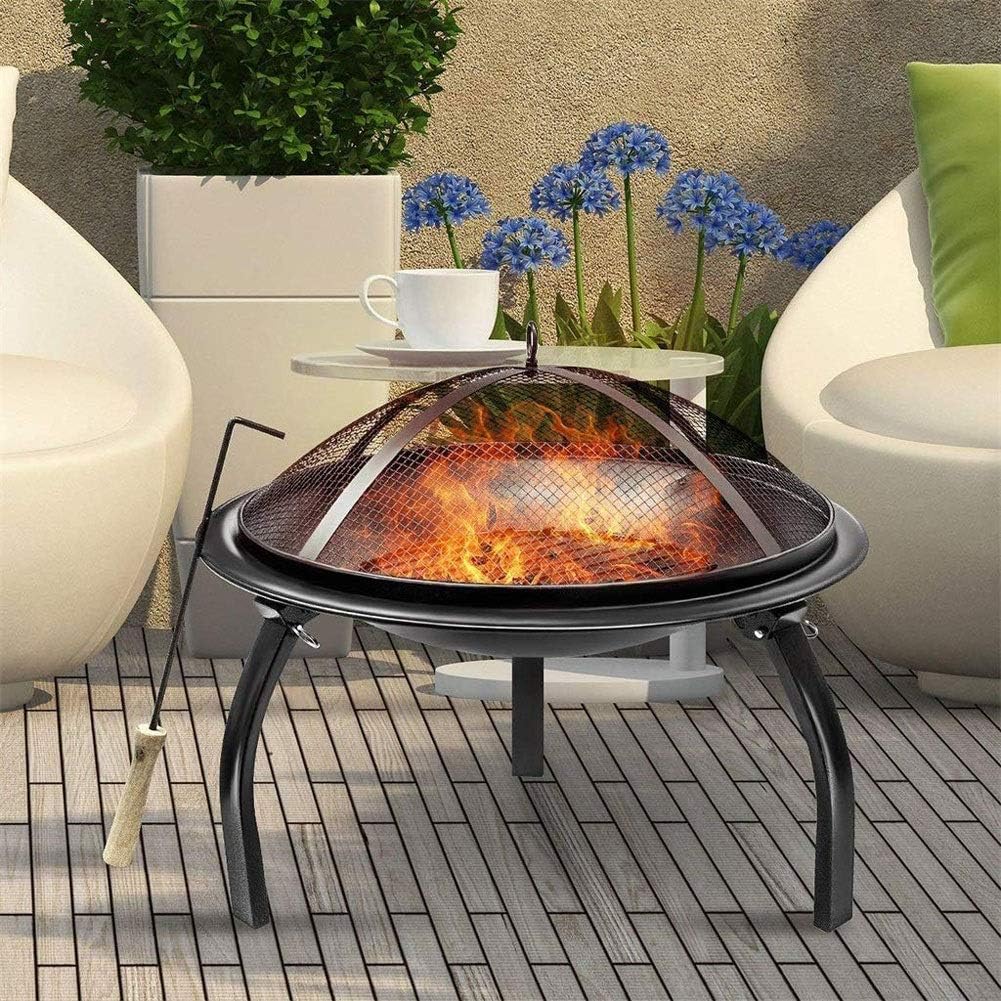 Fire Pit - Large Round Wood Burning Backyard & Patio Firepit Bowl - le Domestic Indoor Barbecue