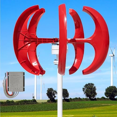 Wind Turbine Home Use Horizontal Generator Kits Blades with Controller to Charge Batteries Off Generator,5000W Wind Turbine Generator Kit - 5 Blades DC 12V/24V/48V Vertical Wind Power for Ho