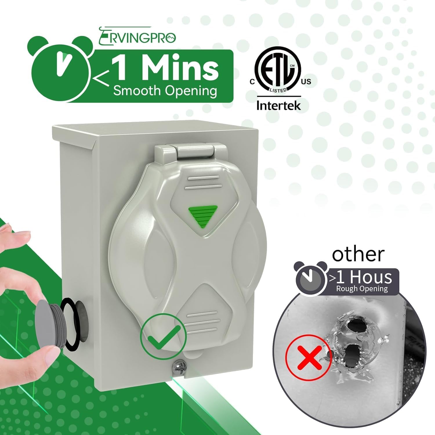 30 Amp Generator Cord 100FT and Power Inlet Box, Pre-Drilled 30 Amp Generator Inlet Box with Cord, NEMA L14-30P to L14-30R Generator Cord Waterproof Combo Kit, ETL Listed