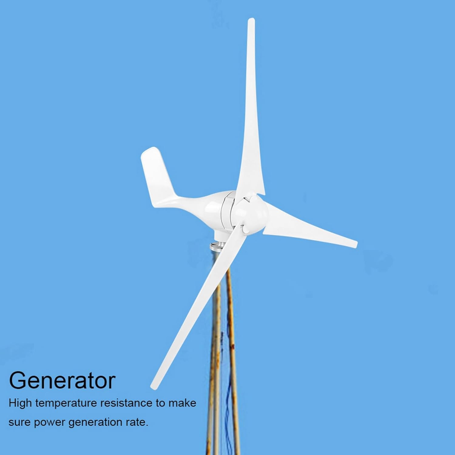 Hilitand 1200W Small Wind Generator Turbines Kit, 3 Blades Generator Power Parts Turbines Kit for Marine Home Charging(White 12V)