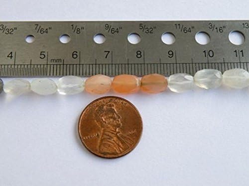 multi moonstone gemstone faceted oval nugget 7.5 to 8.5mm 21 beads