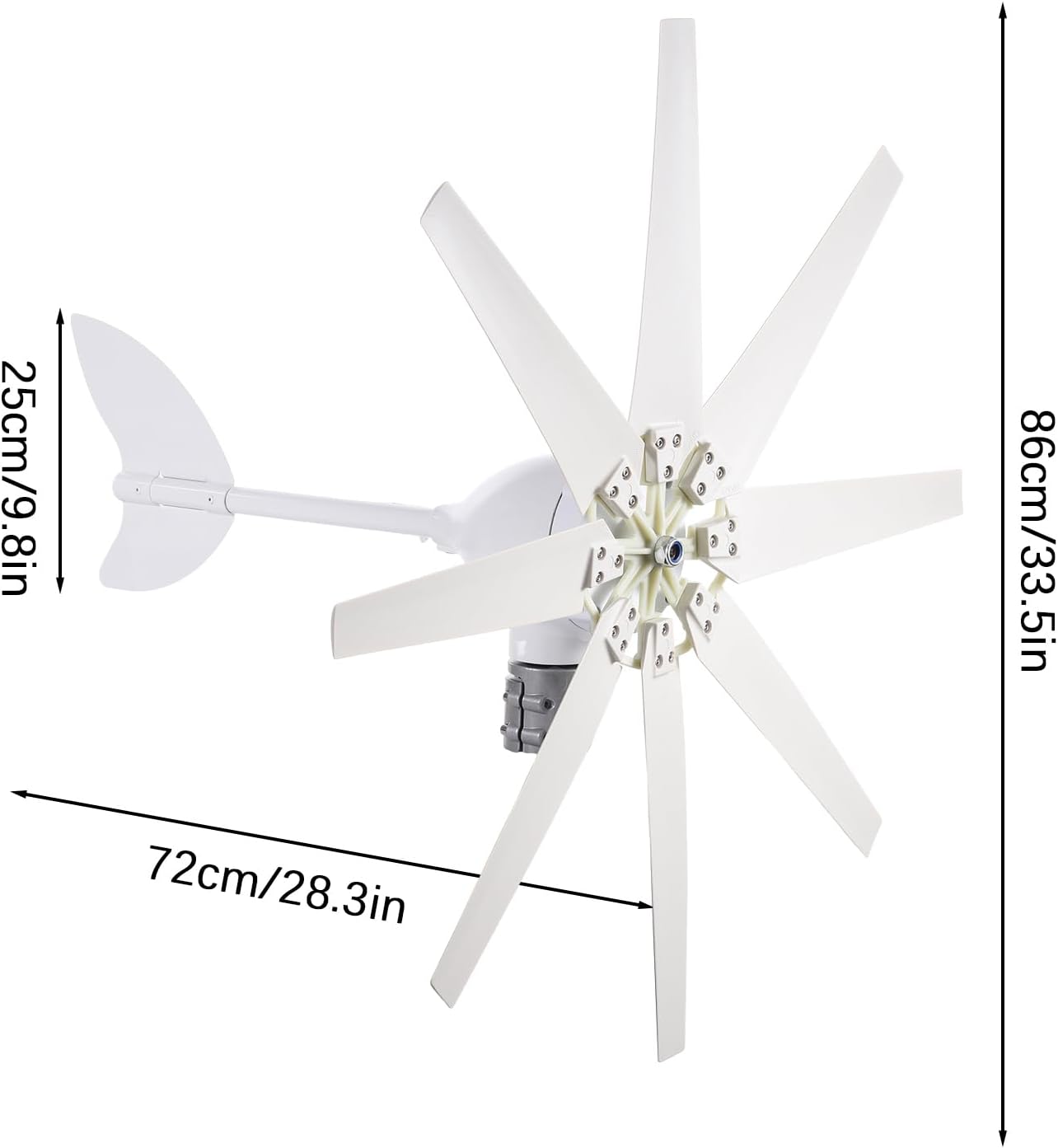 Wind Turbine Kit | 1200W 24V 8 Leaves Residential Wind Turbine,IP66 Waterproof, Household Windmill Kit for Home Street, Street Lighting, RV, Boats