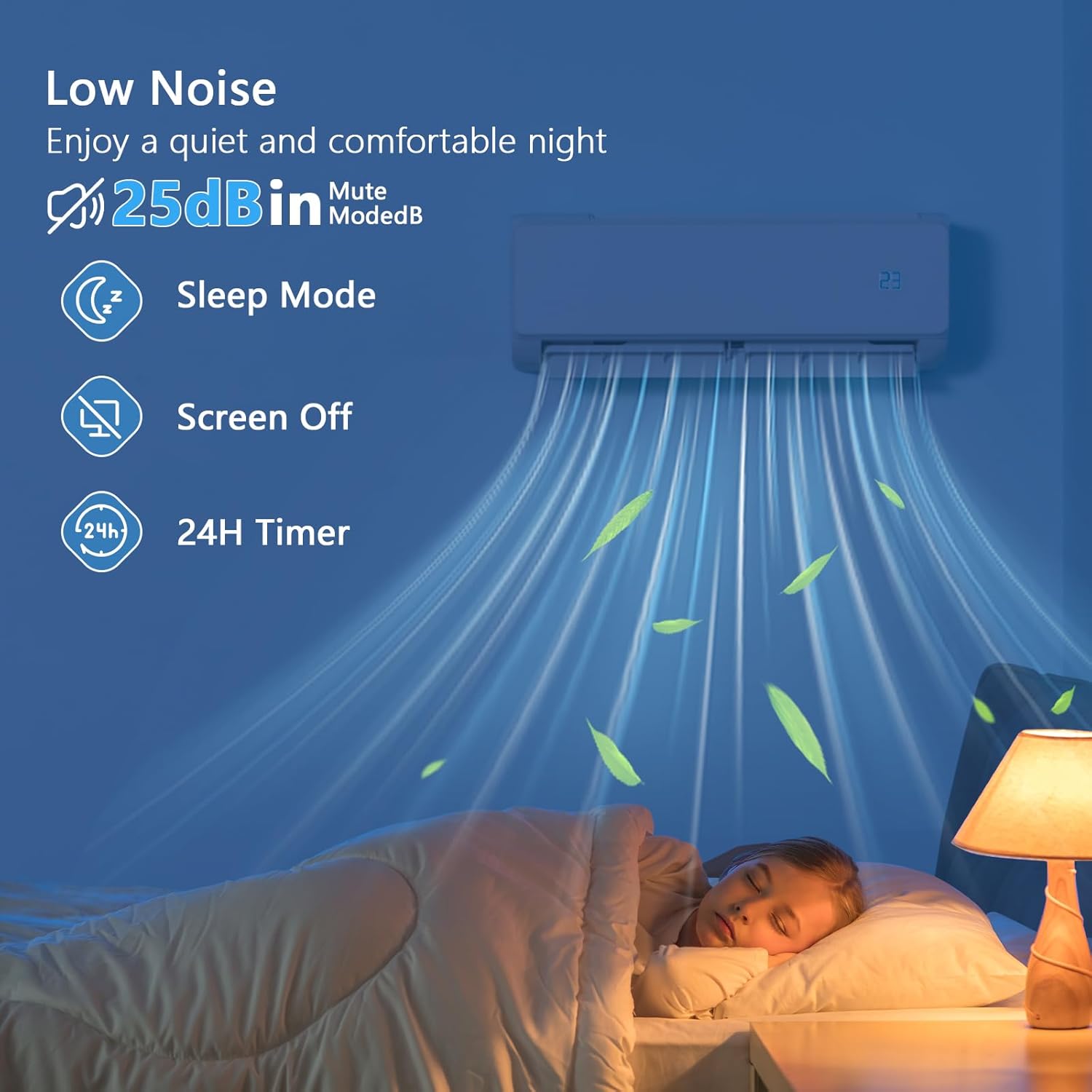 12000 BTU Mini Split Air Conditioner & Heat Pump- Inverter SEER2 22 115V, Energy Star Wi-Fi Smart Control, Quiet, with Child Lock, Self-Cleaning, Cools and Heats Up to 750 Sq.ft, Easy Installation Kit