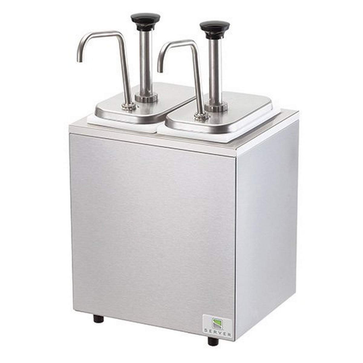 SB-2-79890 Countertop Combo Cold Food Server Station, (2) Jars, Pumps, Stainless Steel
