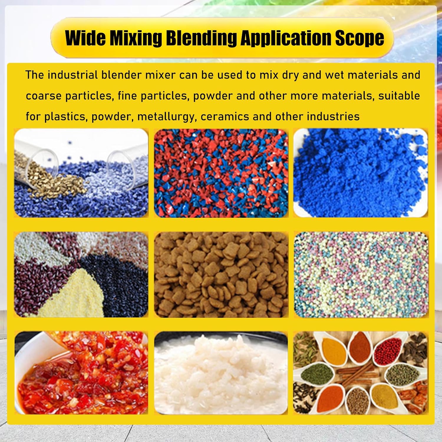 Industrial Blender Mixer Vertical Color Mixer 150kg Tank Material Mixing Machine Vertical Blade Vortex Type Blender 5.3HP Stainless Steel Blending Mixing Machine, AC220V Triphase