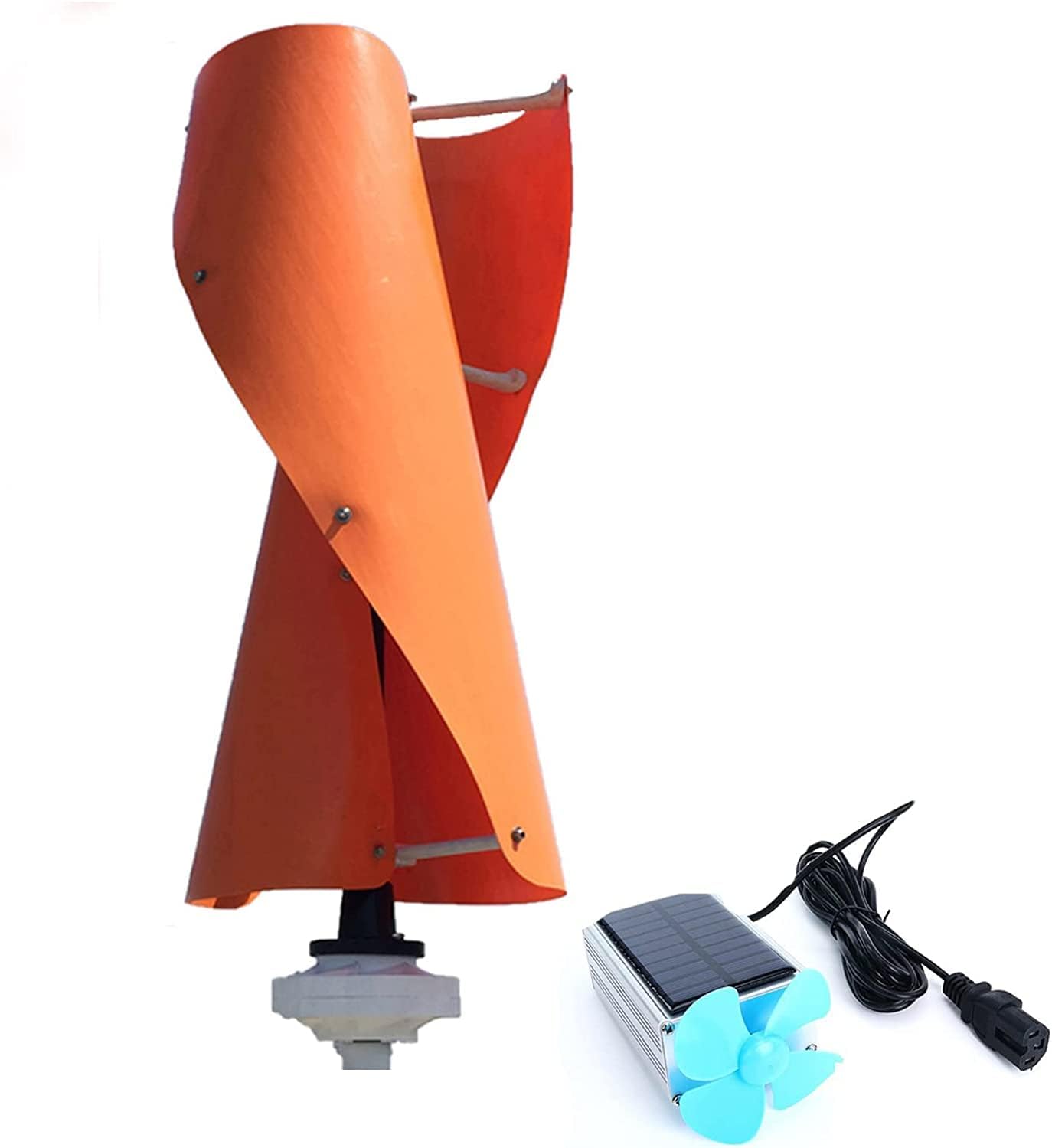 LiuSj JUnSt 12V-220V Wind Helix Spiral Turbine Generator Vertical Axis Residential with MPPT Charger Controller, 3000W Windmill for Wind Solar Hybrid System