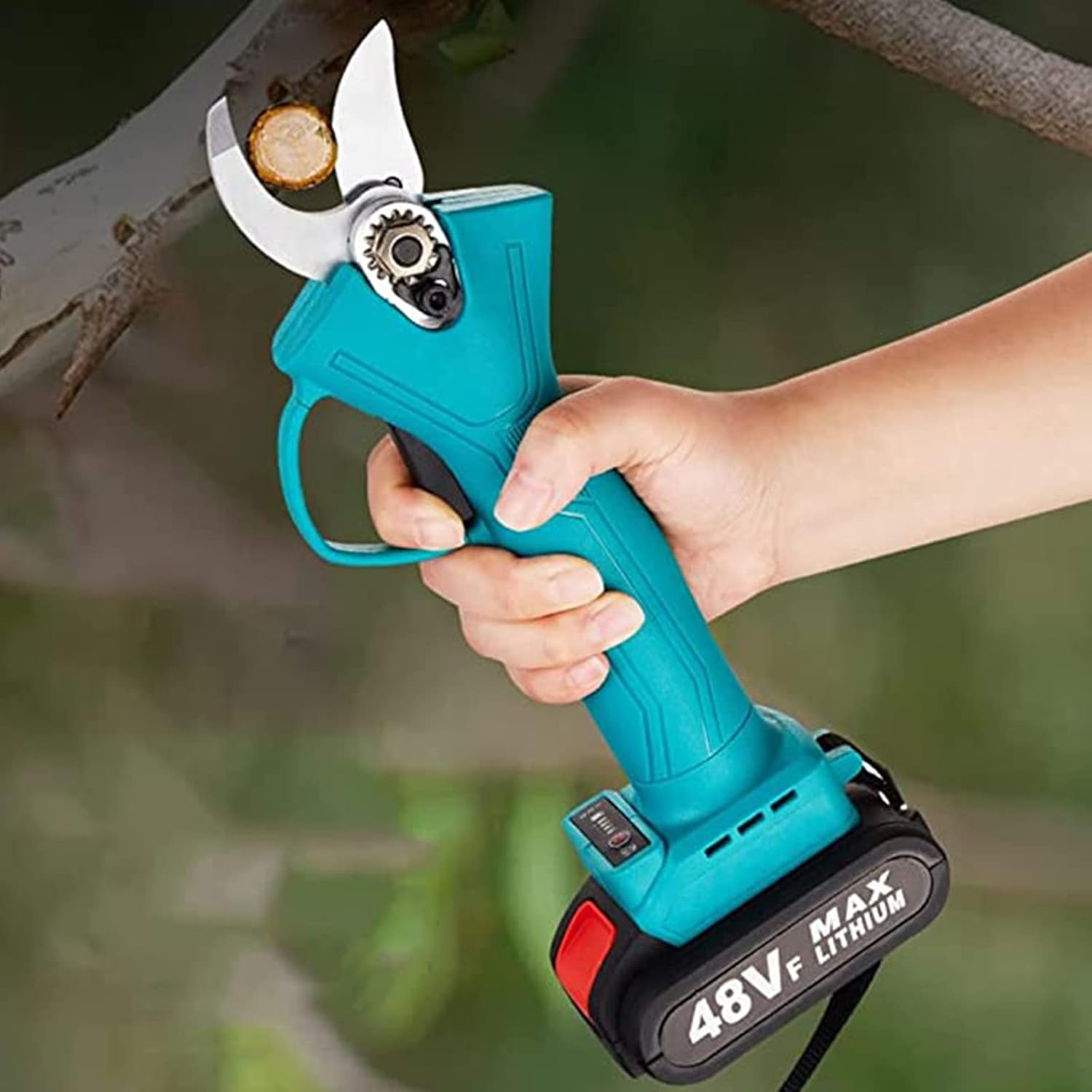 Electric Pruning Shears,Professional Cordless Garden Trimmer Secateurs,Tree Secateurs Pruner,30mm Cutting Diameter for Hedge,Branch,Fruit Tree,Bush,Orchard,Garden,2*Battery, 1*battery