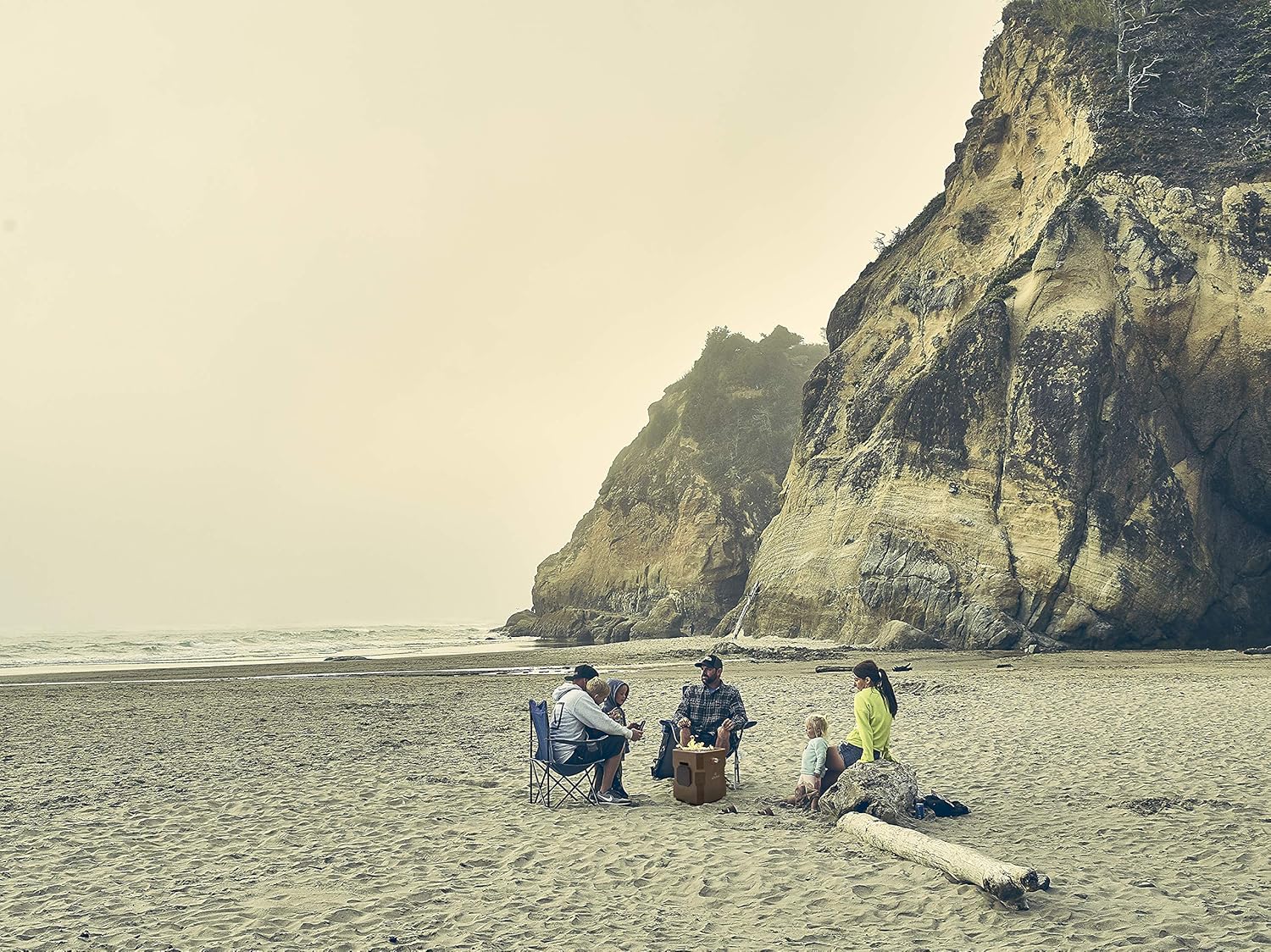 Onlyfire Tailgater II Music Fire Fit Table by Beat Fire to Music Technology - Portable Brown Camping Fire Pit with Stainless Steel Burner, Lava Rock & Built-in Entertainment Sound System