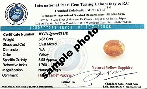 Ramneek Jewels Divya Shakti 7.25-7.50 Carat Yellow Sapphire Ring/Pukhraj Gemstone Panchadhatu Ring AAA Quality For Men and Women