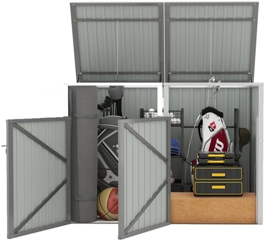 Outdoor Trash Can Storage Shed, 64