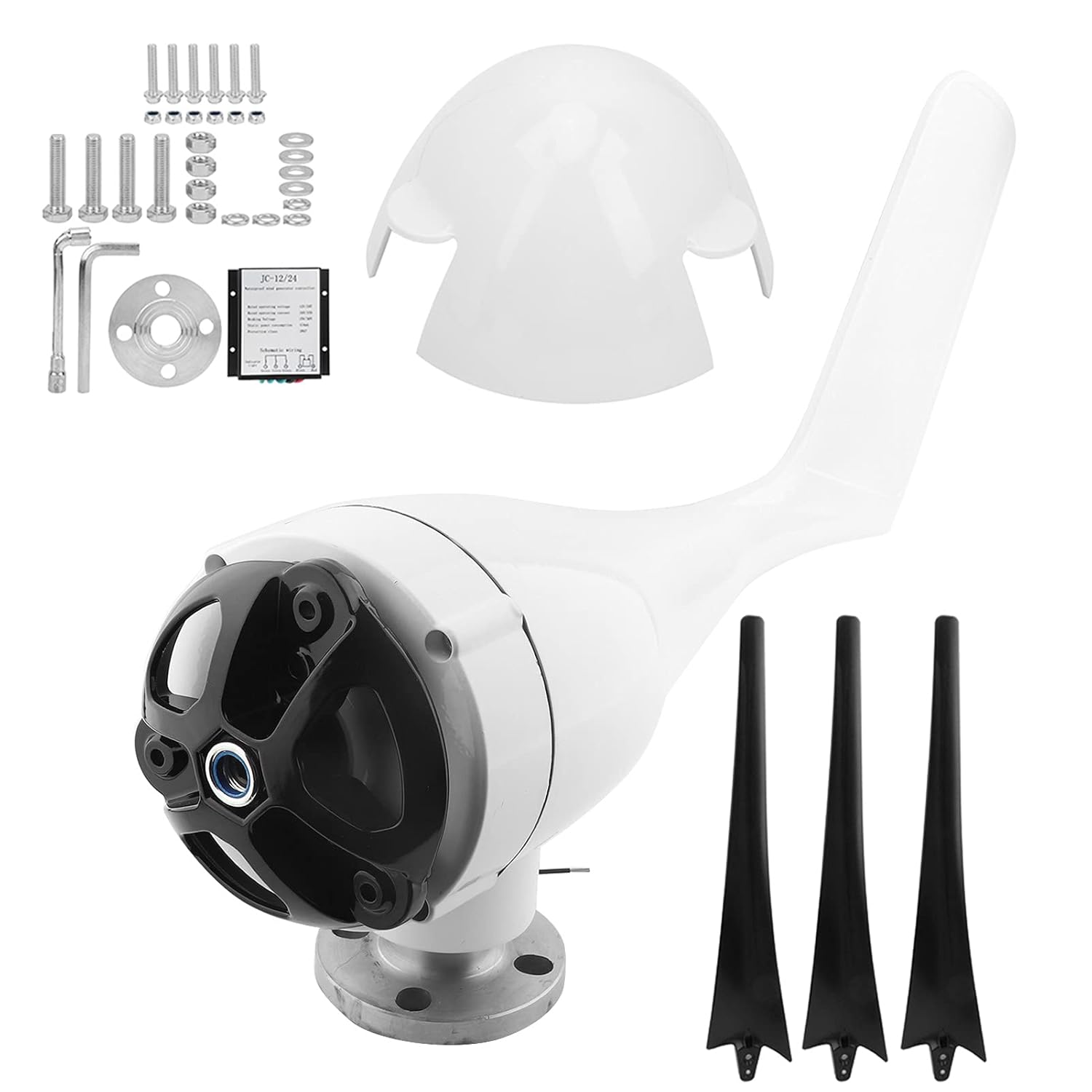 1200W Wind Generator Small Wind Generator 3 Blades 1200W Wind Turbines Kit with 3 Phase AC Permanent Magnet Synchronous Electricitygenerator (12V)