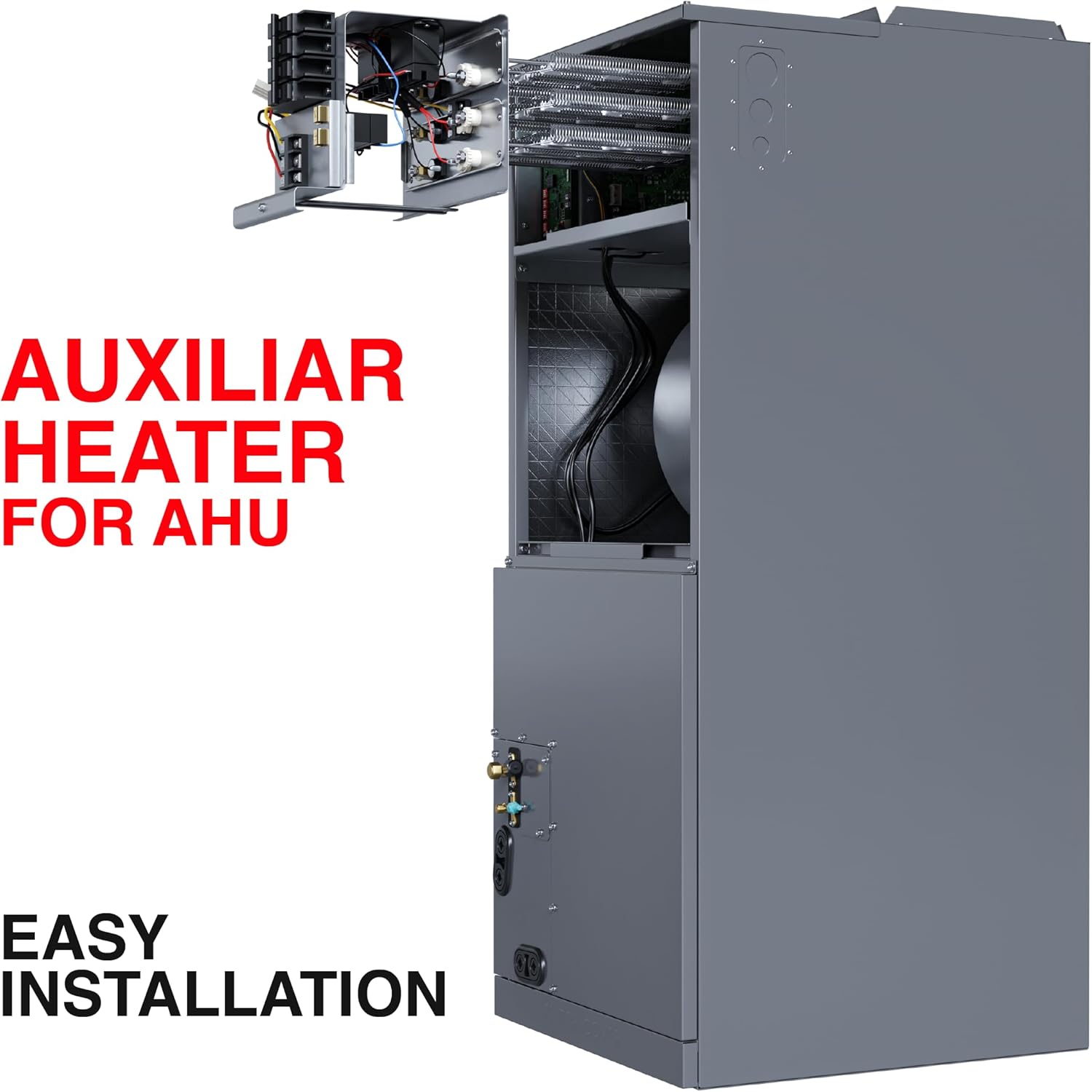 Cooper & Hunter 10kW Electric Auxiliary Heater – Compatible with R454B Refrigerant Multi-Position Air Handler – Adds Supplemental Heating Power