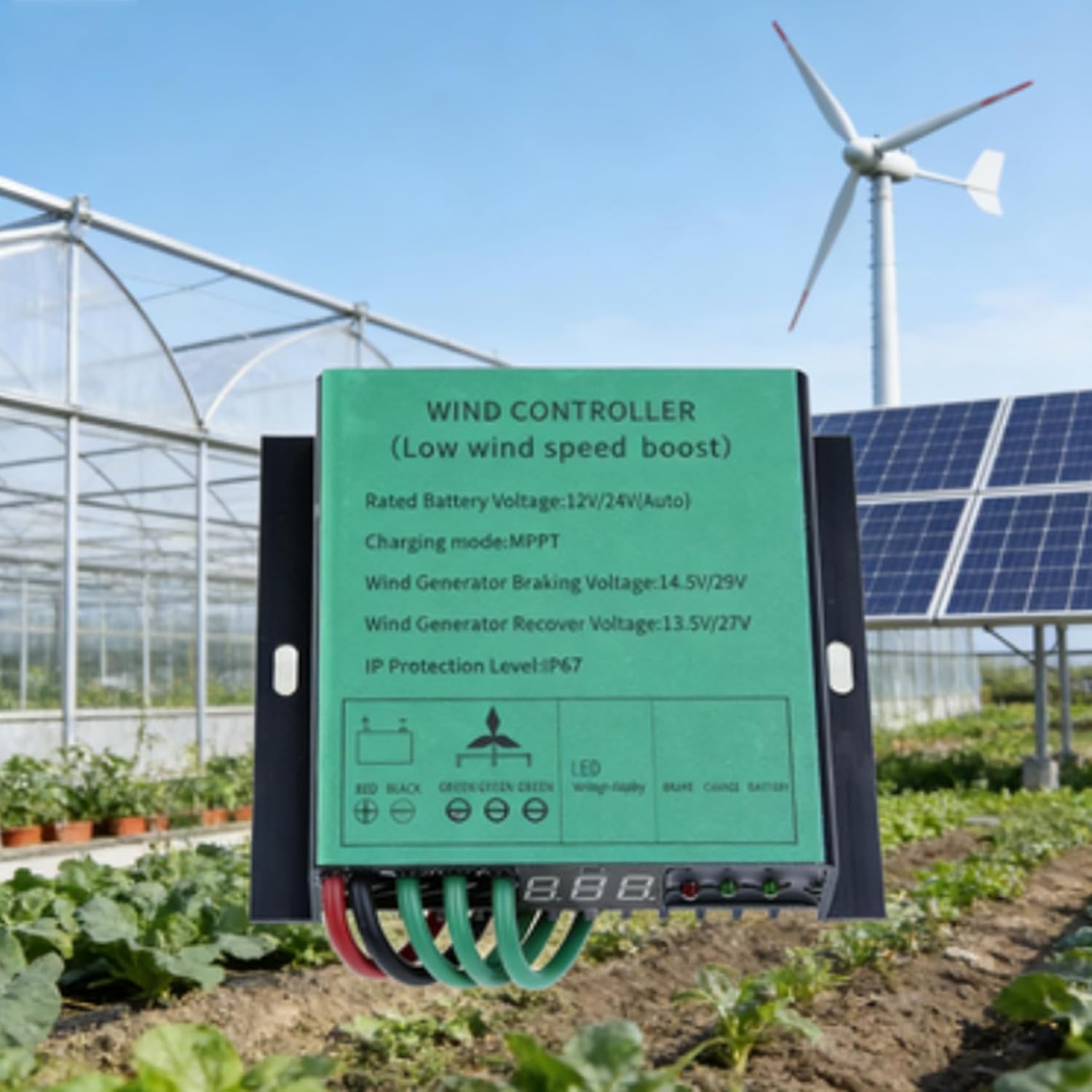 1000W-5000W MPPT Wind Charge Controller 12V/24V AUTO 48V Dual Power Supply with LED Voltage Display with IP67 Waterproof Smart Regulator