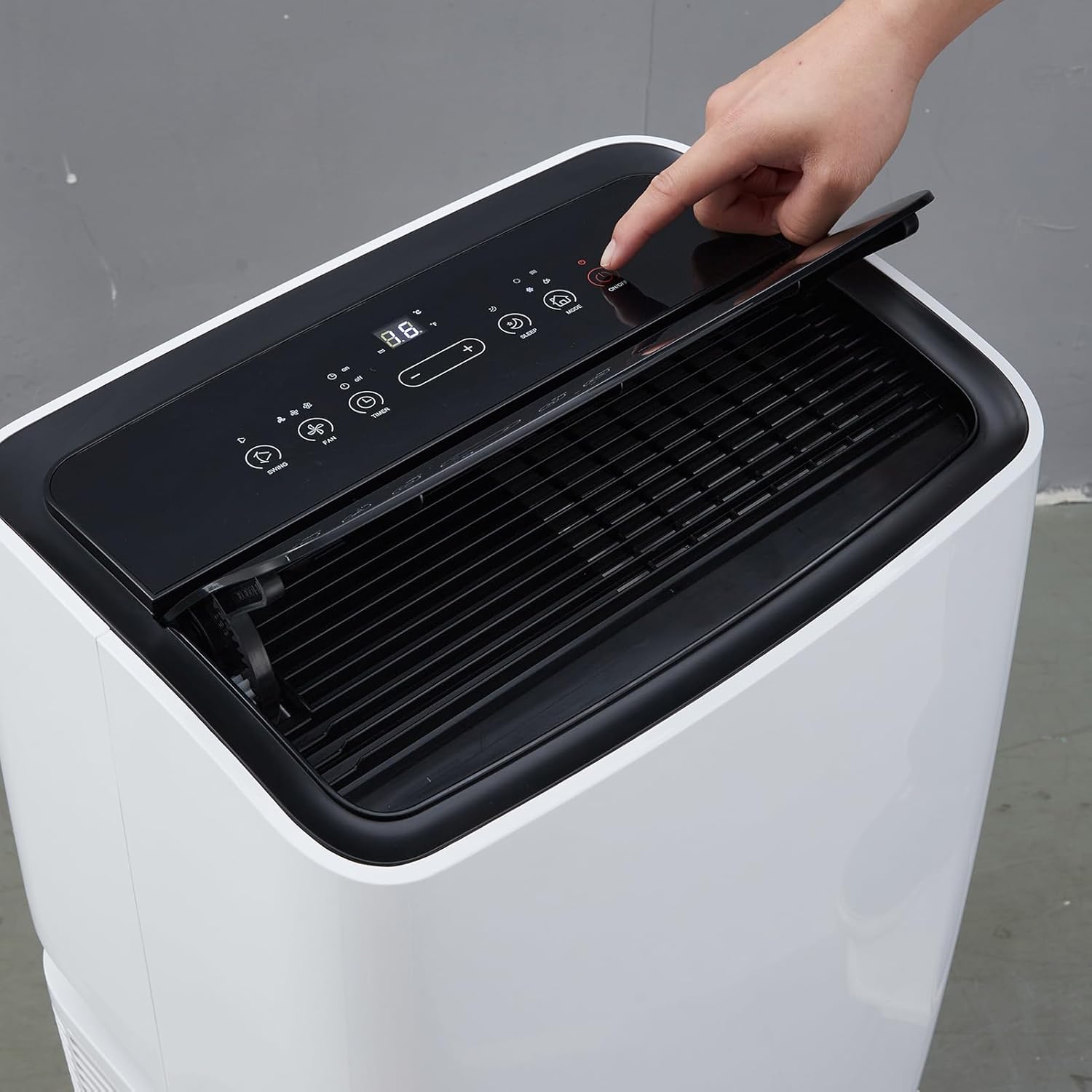 12,000 BTU Small Air Conditioner with Built-In Dehumidifier - Portable AC Unit for Rooms Up to 550 Sq Ft - Remote Control, Window Mount Exhaust Kit, Easy to Move, Black