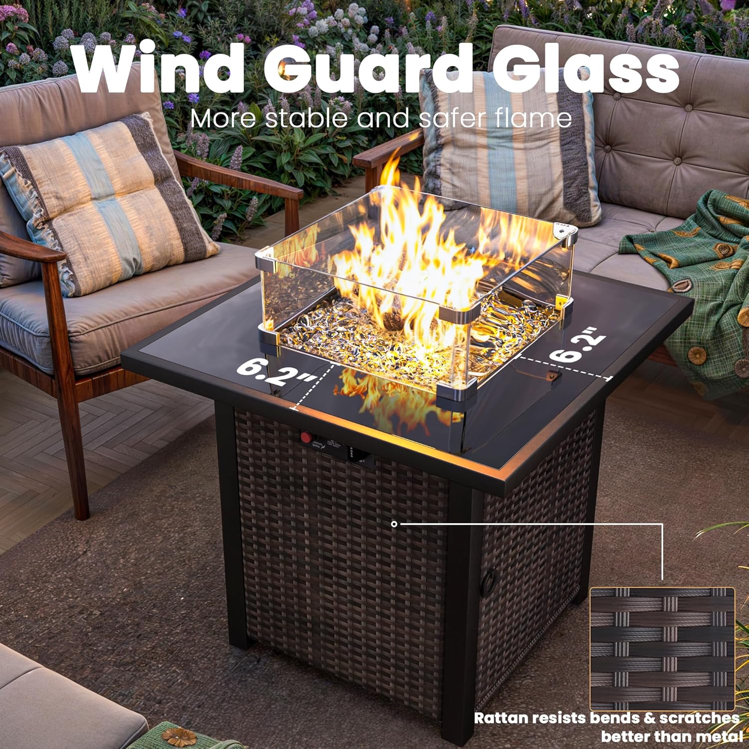 Propane Outdoor Fire Pit Table, 28