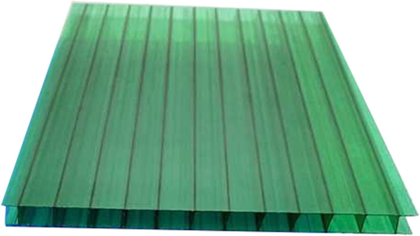 12 Pieces Polycarbonate Greenhouse Panels, Clear Fiberglass Boards, Transparent Insulation Daylighting Boards, for Outdoor Garden Pergola(Green,1.05X1m-8mm)