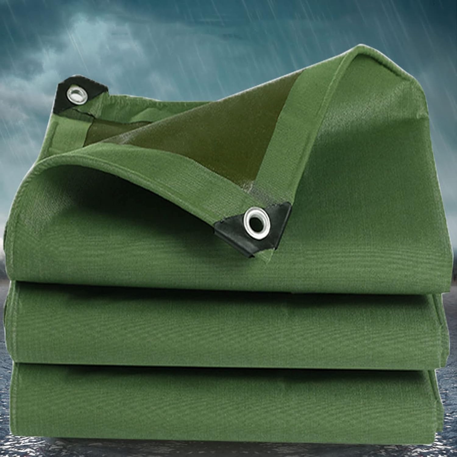 Waterproof Tarpaulin, with Stainless Steel Grommets Waterproof Tarp,for Garden Patio Lawn Plants Greenhouse Boat Or Pet Hutch Roof WMEIE (Color : Green, Size : 3x6m)
