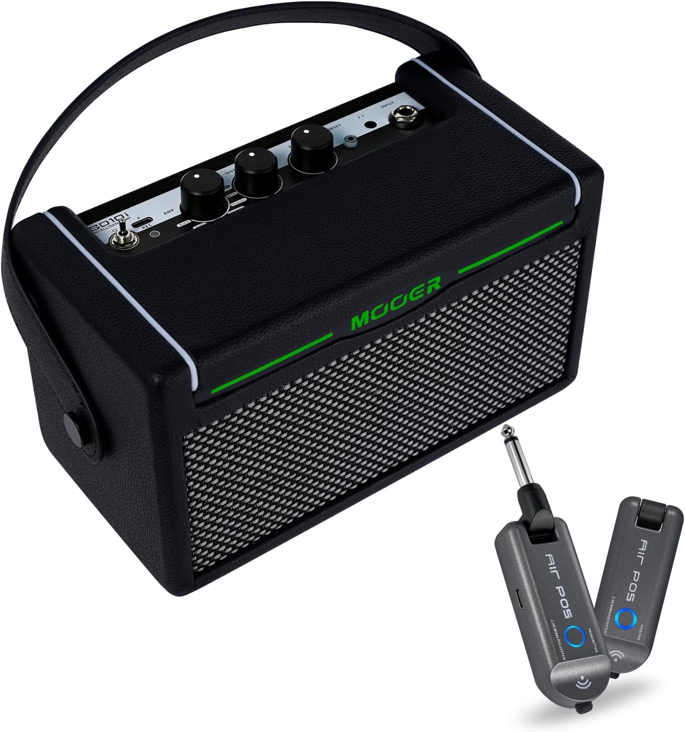 MOOER Air P05 Guitar Wireless System Plug into The SD10i Stereo Intelligent Amp, Practice with Multi Effects, Looper Drum Machine