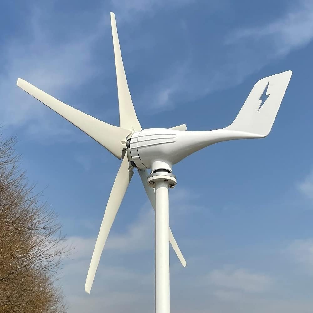 Wind Turbine Generator Kit, 3000w 5 Blades Free Energy Wind Energy HIGH Efficient 12v 24v Wind Turbine Generator With MPPT Controller Wind System for Hybrid Solar Wind System(Mppt controller,12V_3KW 5