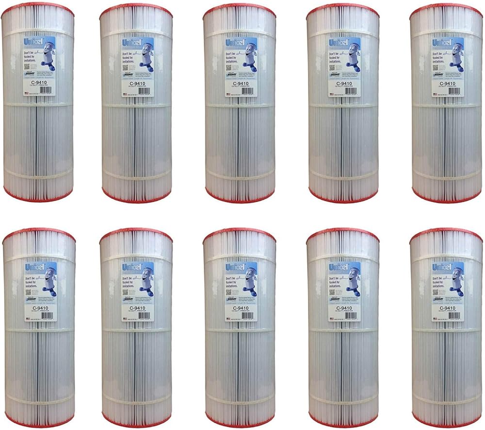 Unicel C-9410 100 Square Foot Media Replacement Pool Filter Cartridge with 155 Pleats, Compatible w/Pentair, American, Pac Fab, & Sta-Rite (10 Pack)