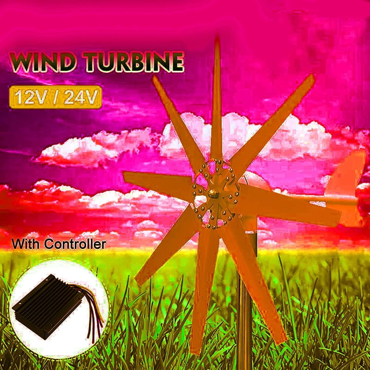 12000W Vertical Wind Turbine 24V48V 96V 120V 220V Magnetic Levitation Upright Wind Generator for Home Ship