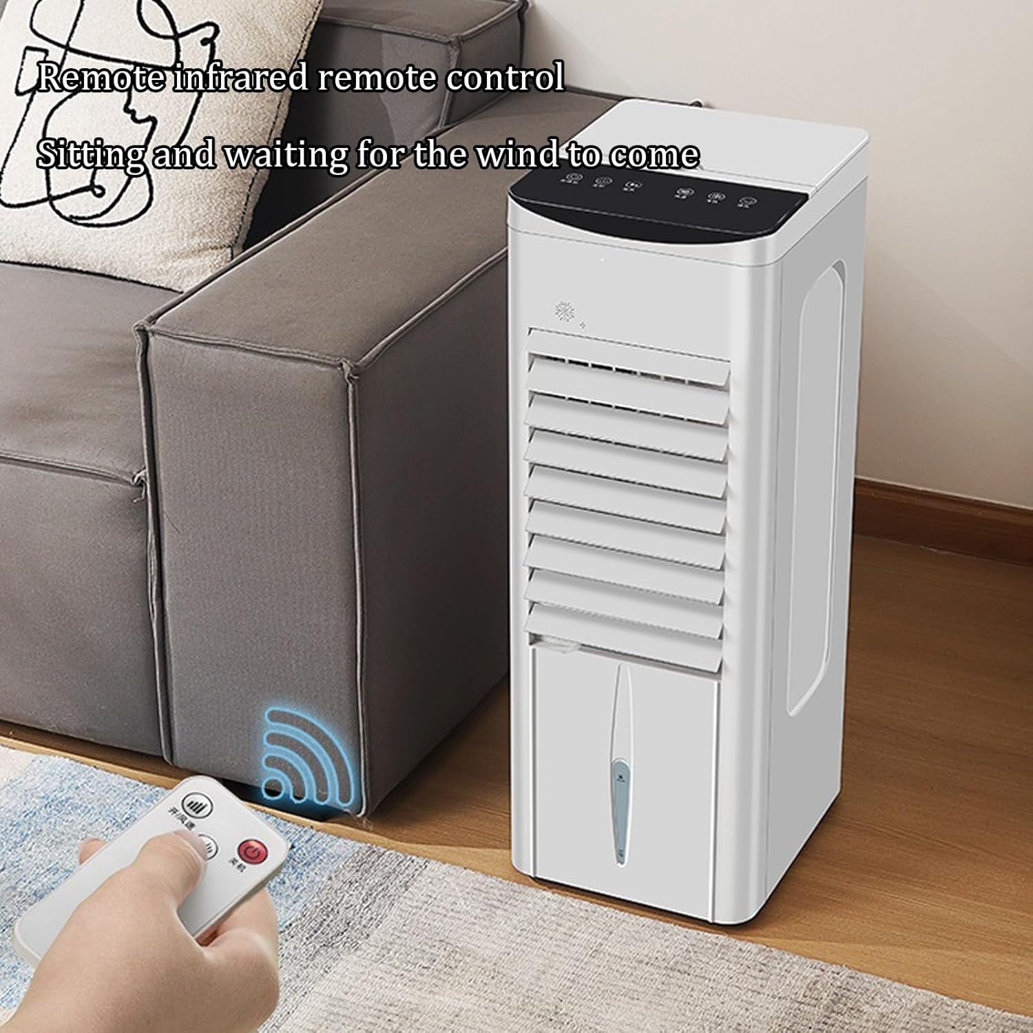 Household Portable Air Conditioner,1-12 Hour Timer Evaporative Air Cooler,Three Adjustable Wind Speeds,refrigeration Small Air Cooler,for Living Rooms, Resta(Color:Remote control single cooling)