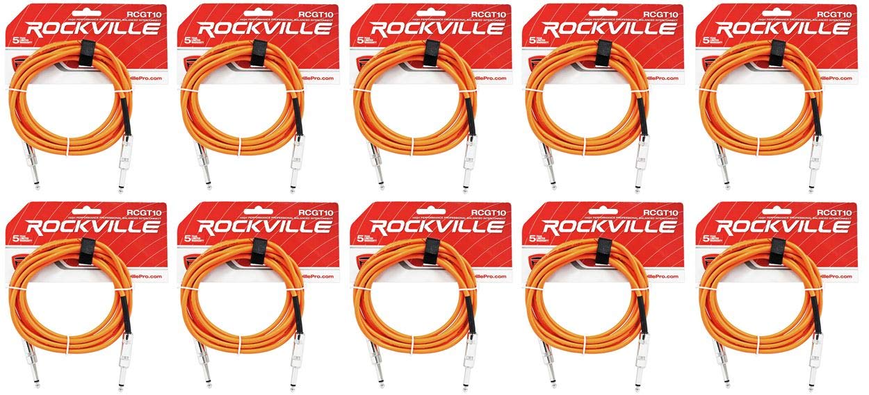 Rockville Bundle: (10) RCGT10O 10' 1/4
