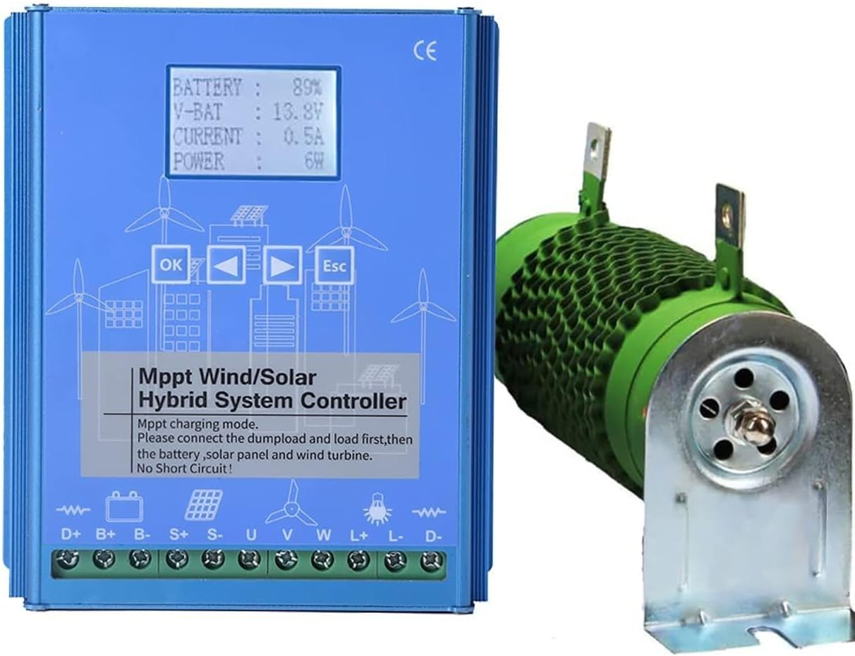 2000W/4000W/6000W/8000W/10000W Wind Solar Hybrid Charge Controller, Wind Solar Panel,with LCD Screen for Wind Turbine Generator Charger 24V-48V-2000W