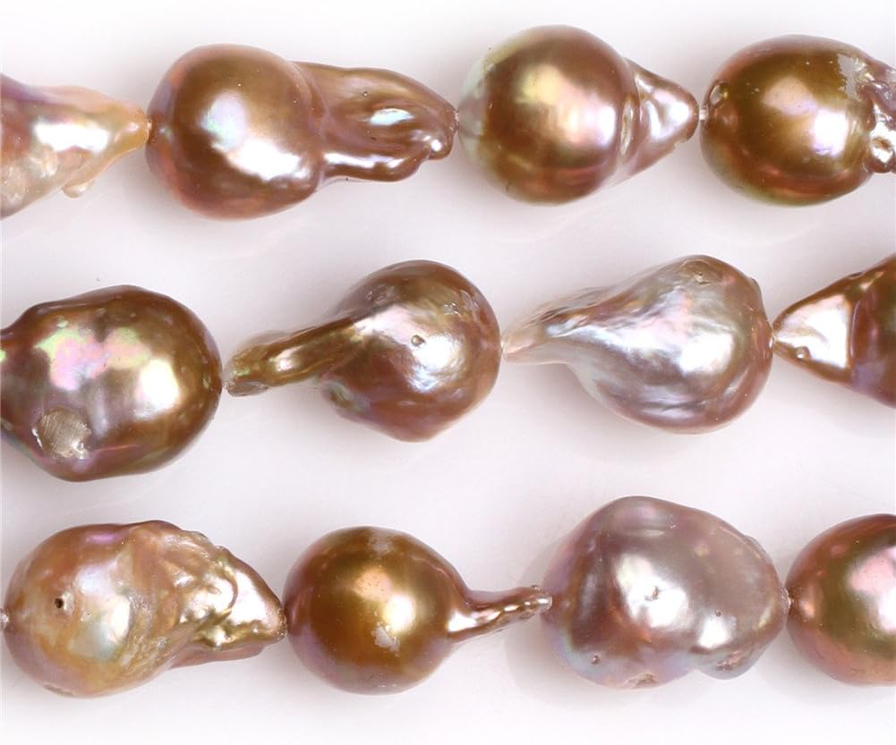 Natural Freshwater Cultured Pearls Beads for Jewelry Making DIY (14x22mm/Big Purple Nuclear Edison Pearls)