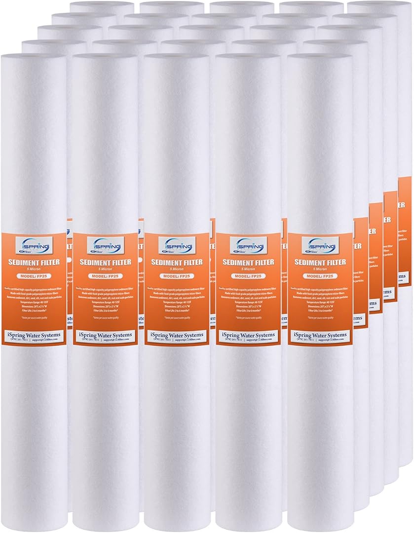 iSpring FP25X25 whole house sediment filter replacement cartridge, 20