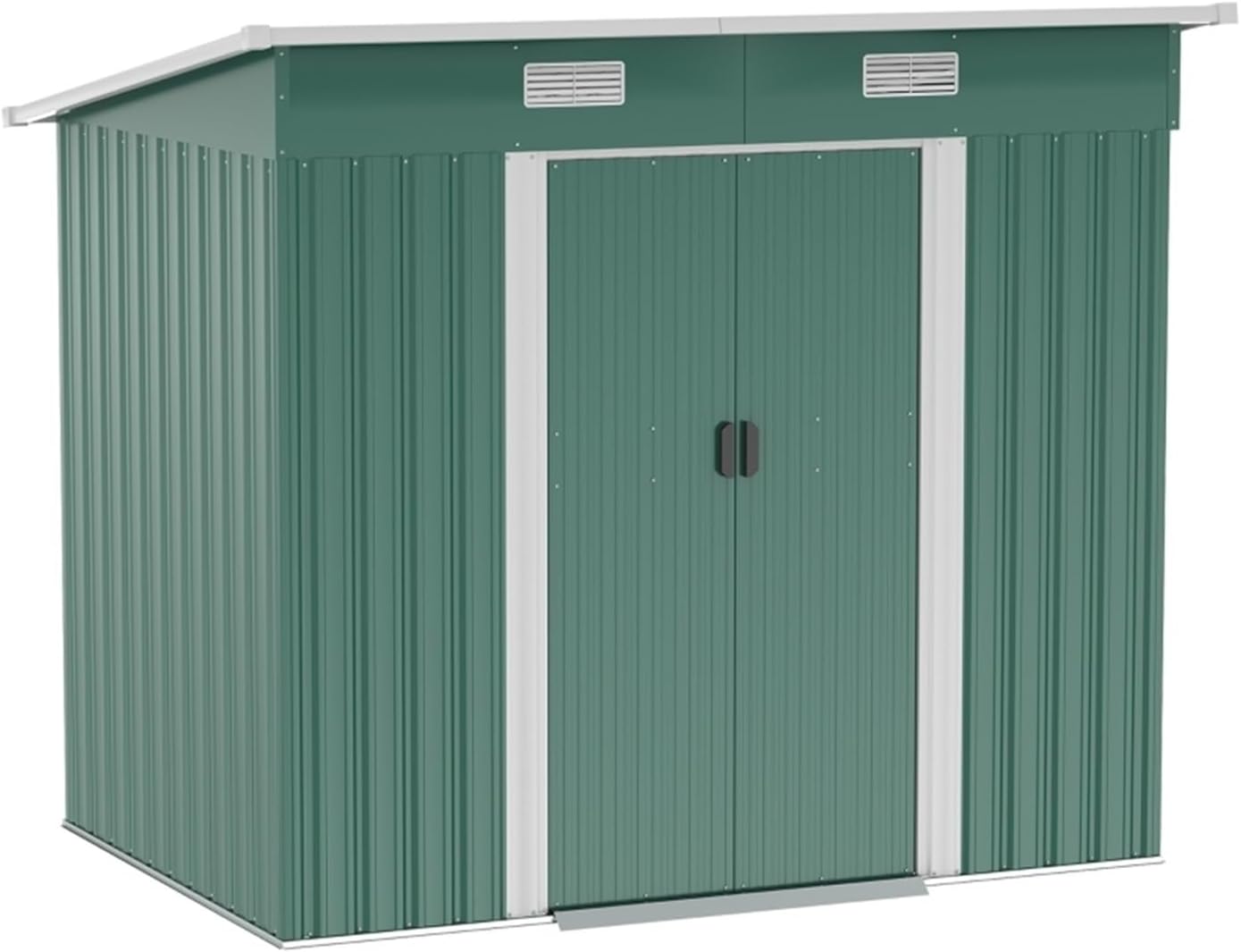 Garden Sheds Dark Green Metal Outdoor Storage Shed Garden Lockable Shed Tool Utility Storage Unit for Outdoor Backyard Gardens Outdoor Storage Sheds