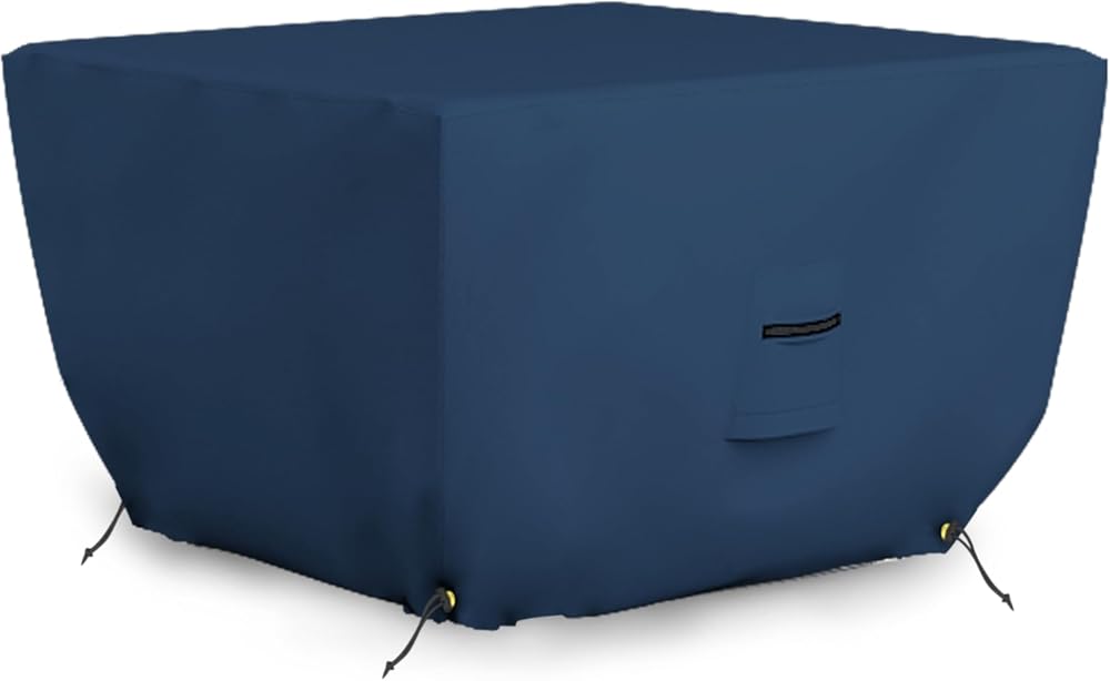 Covers & all Outdoor Square Fire Pit Cover, 12 Oz Waterproof, UV & Weather Resistant for Patio Lawn Garden Backyard Outside, with Air Vents & Drawstrings (52