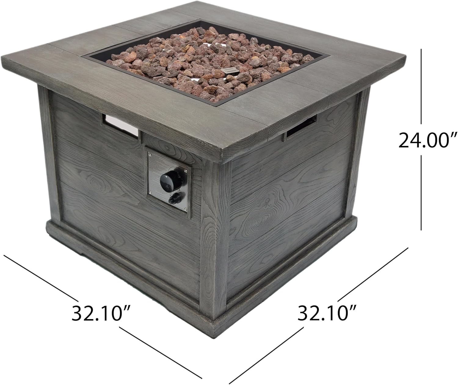 Ellington 40,000 BTU Square FIRE Pit- Grey