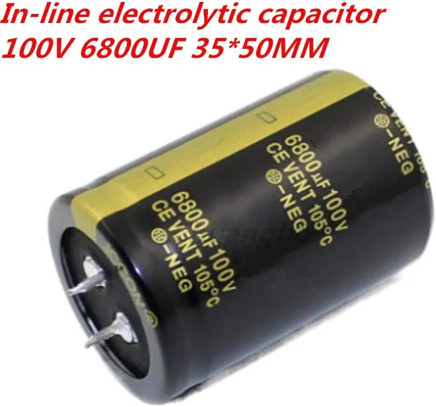 2-5pcs Audio Electrolytic Capacitor 100V6800UF 100V 6800UF 35 * 50MM for Audio HiFi Amplifier High Frequency Low ESR Speaker (Size : 5PCS)