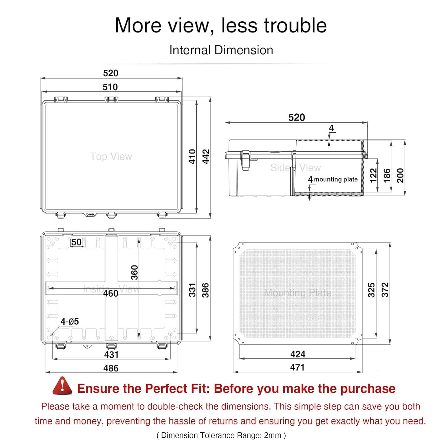 QILIPSU Waterproof Junction Box IP67 Outdoor Plastic Electrical Project Enclosure Weatherproof with Mounting Plate, Wall Brackets, Hinged Grey Cover 20