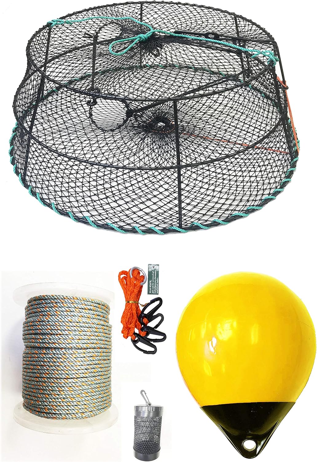 KUFA Sports Vinyl Coated Tower Style Prawn Trap with Prawn Trap Accessory Combo(CT79+PNQ30Y+HA2)