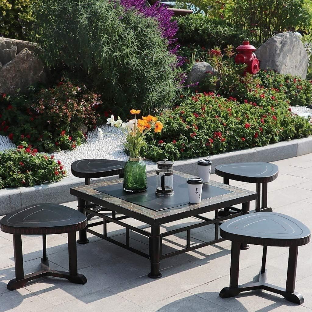 Fire Pits Outdoor Wood Burning Fire Pit Tables for Outside Patio, Multi-Purpose Square Fireplace Backyard Patio Garden Outside Wood Burning Heater BBQ with Cover BBQ Cooking for Outside Camping Backya