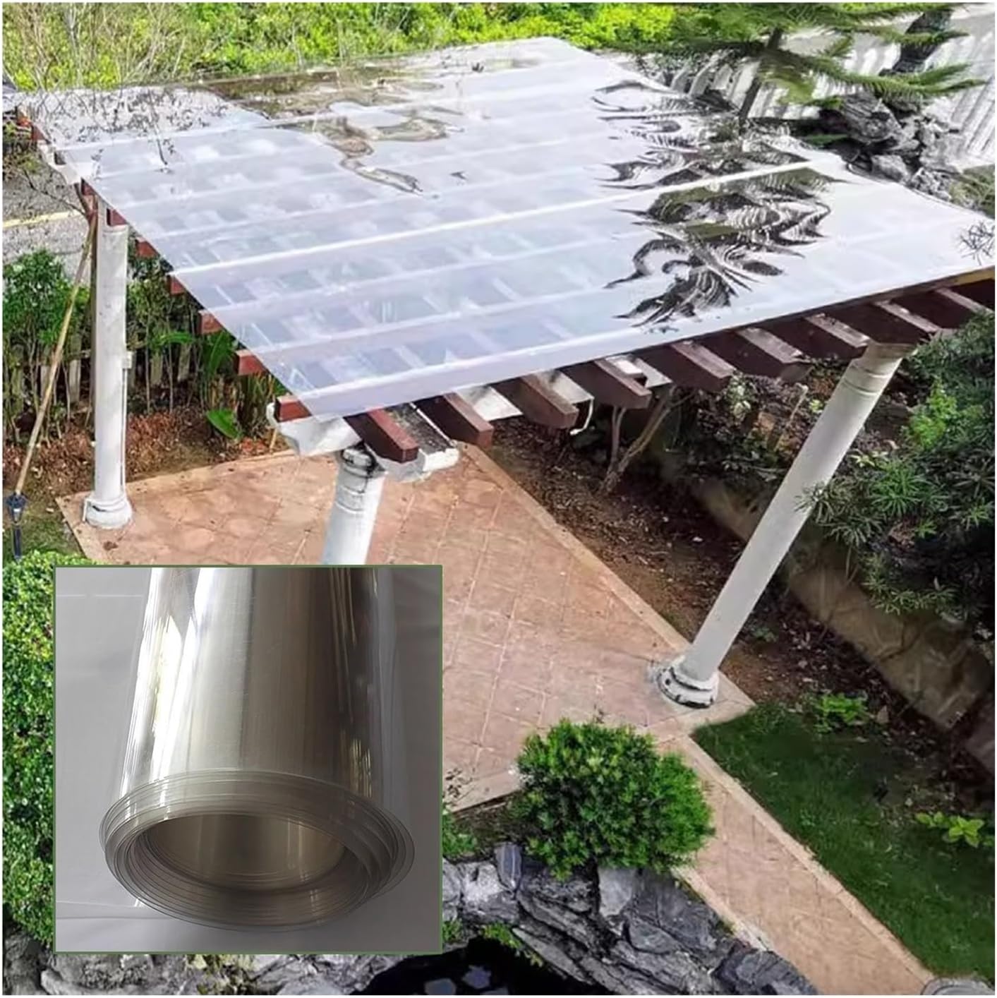 1.5mm Polycarbonate Plastic Sheet, Clear Acrylic Plastic Sheet, UV/Impact Resistance Protection Roofing PC Endurance Board, Outdoor Greenhouse Canopy Garden Sunlight Plate ( Color : Clear , Size : 0.8